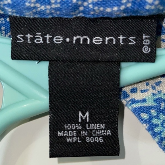 Statements Jacket/Blazer 100% Linen Floral Buttons - Picture 2 of 3